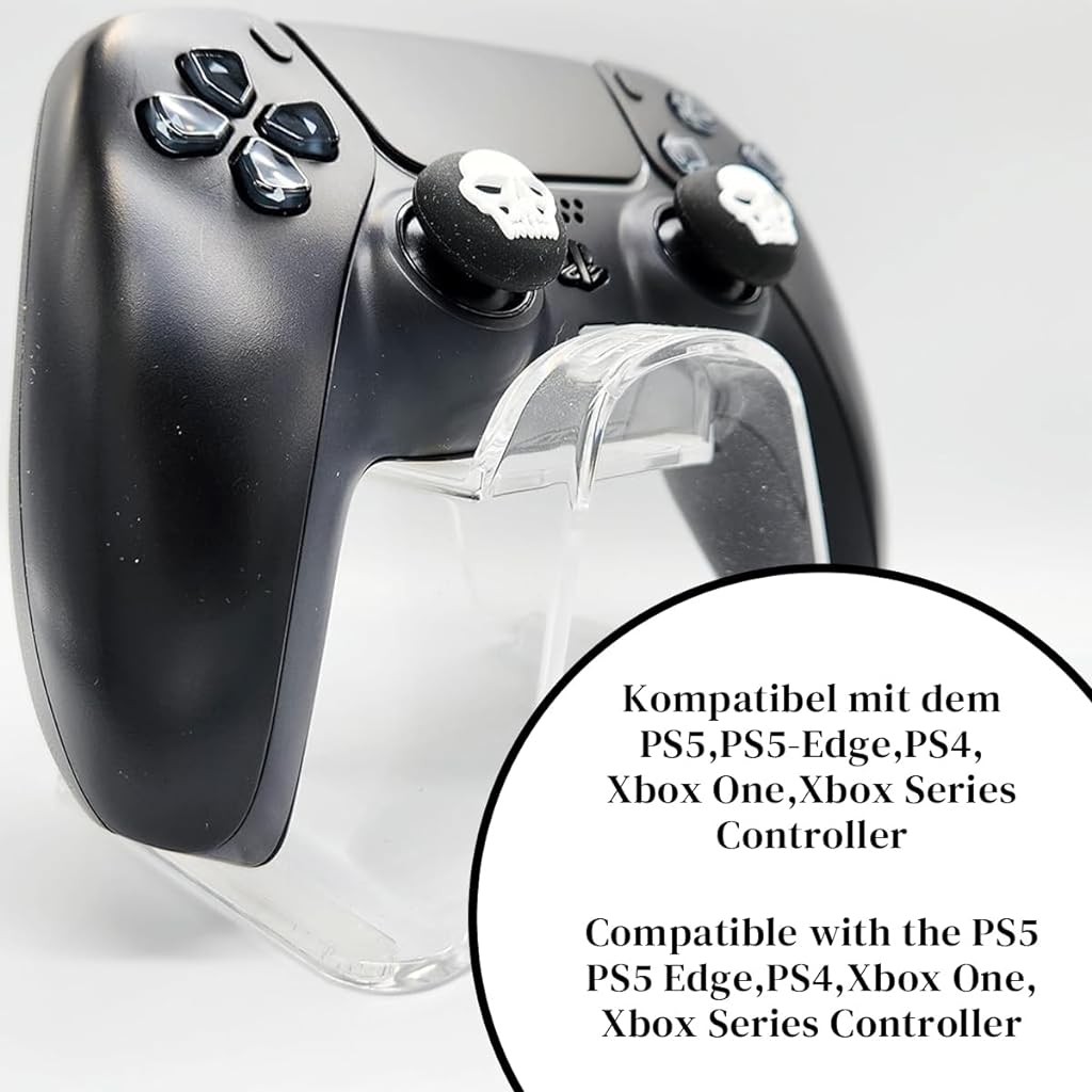 ZORBES® 4Pcs Skull Thumb Grip Caps for Playstation 5 Controller PS5 Controller Stick Joystick Attachment Silicone Cover Skull Thumb Grip PS5 Accessories Thumbsticks Cover Set for Switch Pro Controller ZORBES® 4Pcs Skull Thumb Grip Caps for Playstation 5 Controller PS5 Controller Stick Joystick Attachment Silicone Cover Skull Thumb Grip PS5 Accessories Thumbsticks Cover Set for Switch Pro Controller